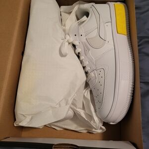 White and Yellow Sneakers Nike Air Force 1 Women's